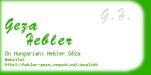 geza hebler business card